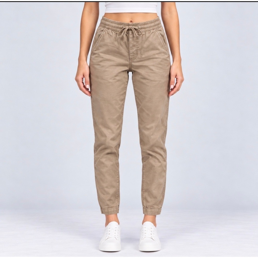 Gap Jogger Pants XS Khaki Good Drawstring Elastic Waist Tapered Leg